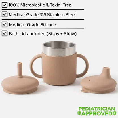 PureSip™ Steel & Silicone Training Cup | 3-in-1