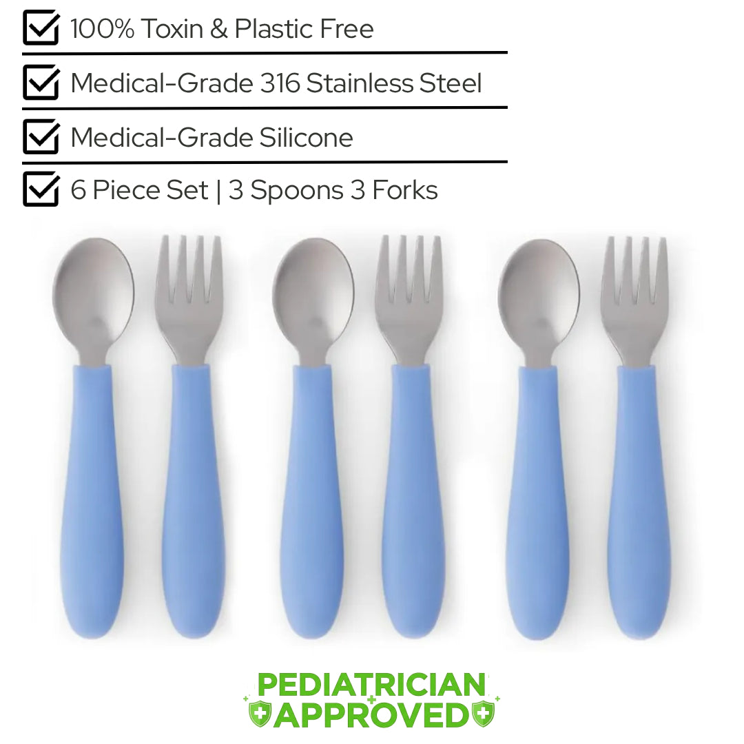 PureBite™ Steel & Silicone Utensil Set | 6 pc