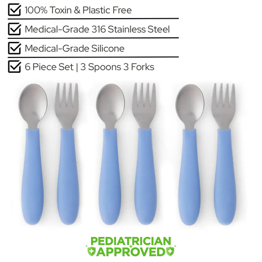 PureBite™ Steel & Silicone Utensil Set | 6 pc