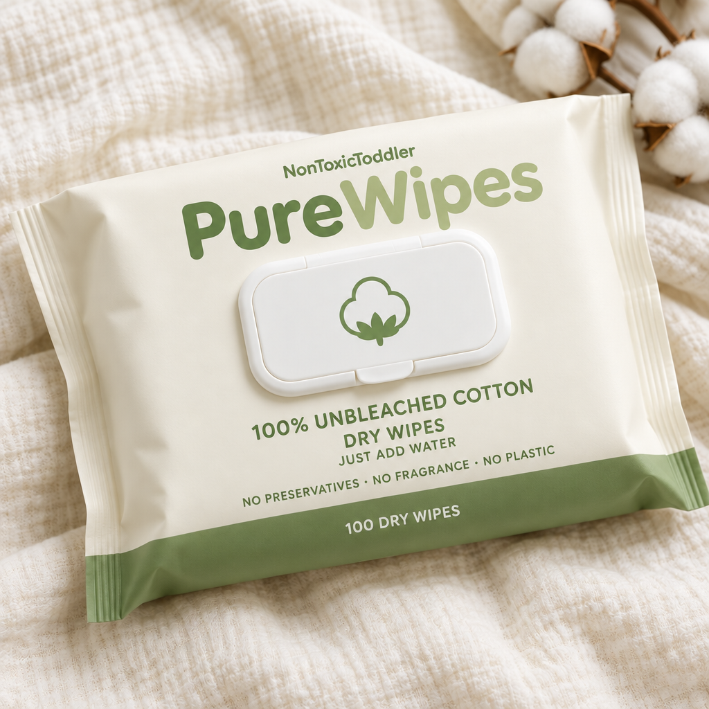 PureWipes™ UNBLEACHED 100% COTTON DRY WIPES.