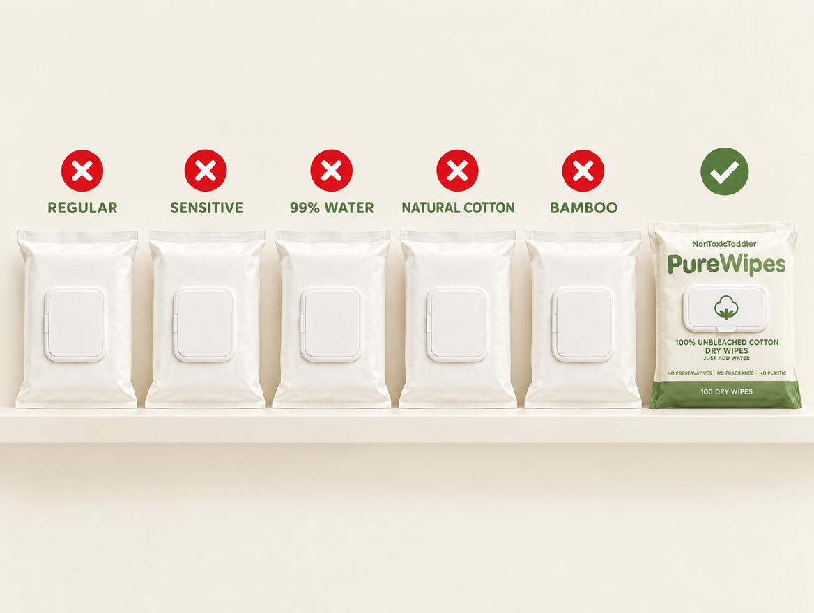 PureWipes™ UNBLEACHED 100% COTTON DRY WIPES Diaper Rash