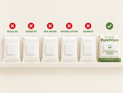 PureWipes™ UNBLEACHED 100% COTTON DRY WIPES Diaper Rash