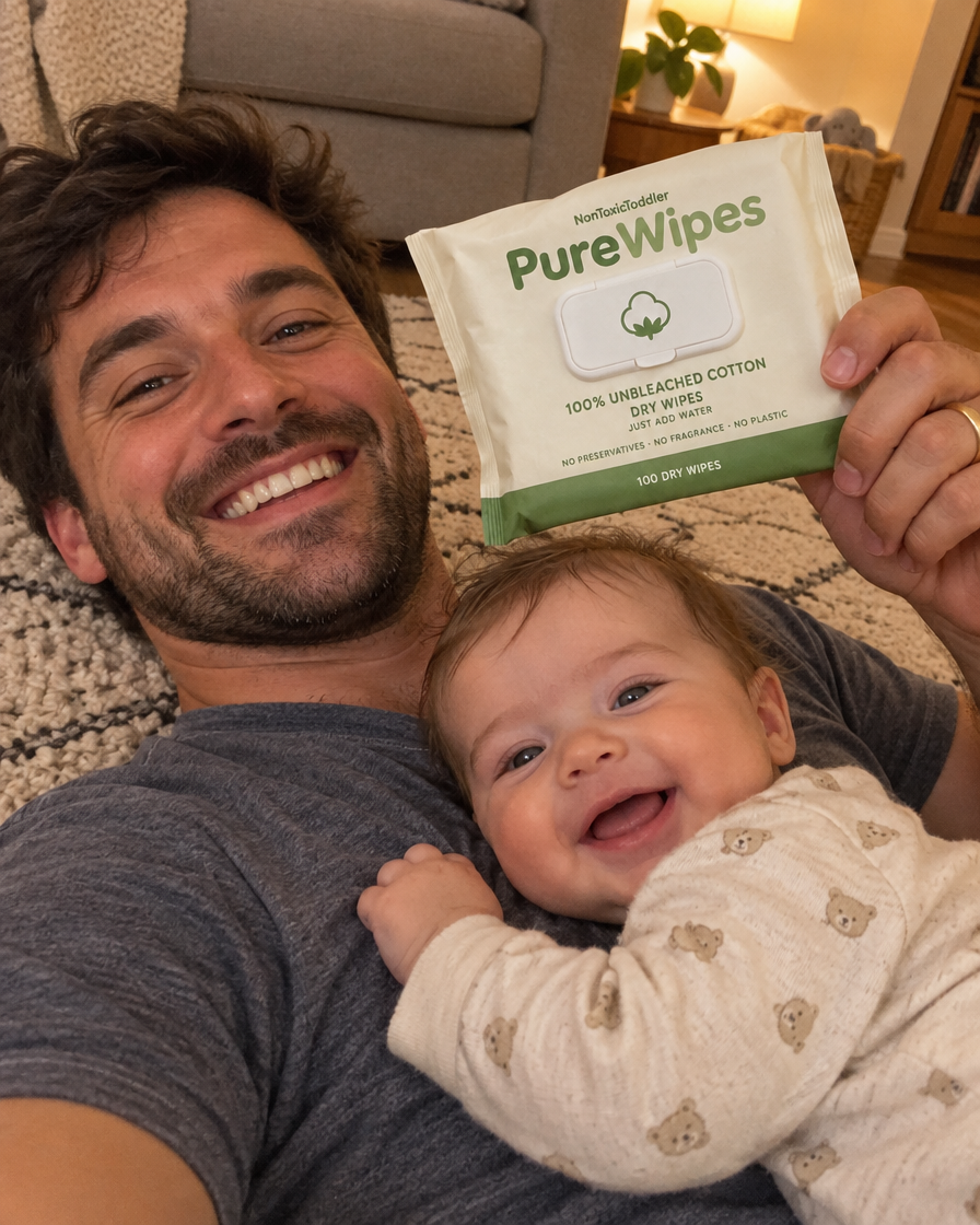 PureWipes™ UNBLEACHED 100% COTTON DRY WIPES.