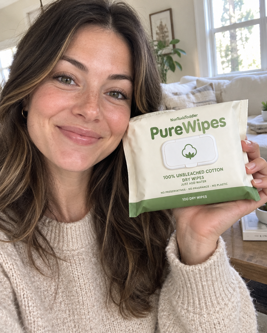 PureWipes™ UNBLEACHED 100% COTTON DRY WIPES.