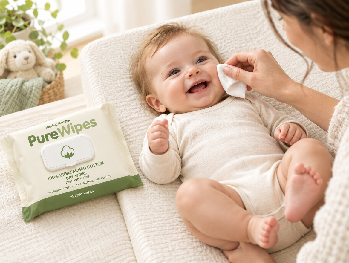 PureWipes™ UNBLEACHED 100% COTTON DRY WIPES Diaper Rash