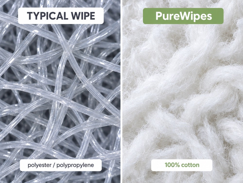 Polyester fibers vs unbleached cotton