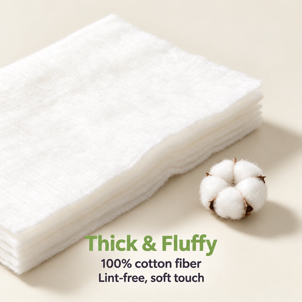 Thick, fluffy, lint-free cotton wipes